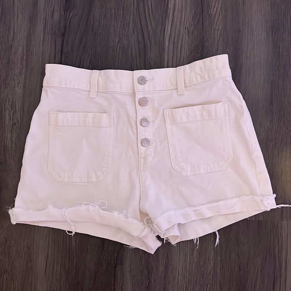 White Jean Shorts